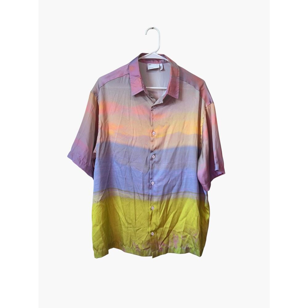 ASOS Men’s Ombré Neon Lightweight Button Up 2XS 34" Chest NWOT